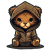 Babylöwe mit Hoodie