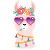 cool llama with sunglasses