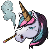 Einhorn raucht Zigarette
