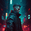 Man on Cyberpunkcity