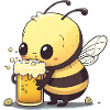 Cute bee with beer.