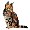 Bengal-Katze im Polygonstil – Geometrisch