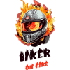 Biker on fire