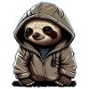Baby sloth with hoodie