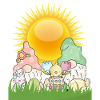 Pastel Easter Garden Sunrise