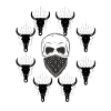 Stierköpfe mit Skull