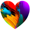 Cœur aux couleurs vives