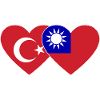 Türkiye Taiwan Flag Heart