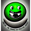 Illustration of a bright green stylized smile