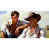 Deux fermiers travaillant ensemble