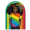 Vivid Rainbow Portrait Art