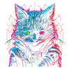 Neon Punk Hacker Cat