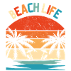 Beach Life Retro Sunset