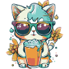 Summer coolness: cat with sunglasses