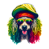 Cooler Rasta-Pudel bunt