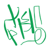 Gris: Abstract green inscription