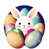 Easter bunny with Easter eggs