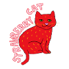 Strawberry cat fruity feline