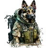 Deutscher Schäferhund als Soldat