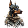 Doberman as a soldier