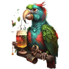 Bunter Bier Papagei