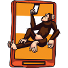 Affe benutzt ein Smartphone