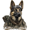 Deutscher Schäferhund als Soldat