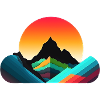 Mountain Landscape Geometric Art