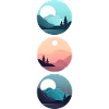 Mountain Landscape Geometric Art