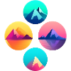 Mountain Landscape Geometric Art