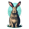 Easter bunny with turquoise egg