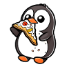 Penguin with Pizza Pizza Lovers