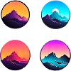 Mountain Landscape Geometric Art
