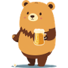 Cute teddy bear with beer