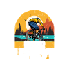Saying mountain biker