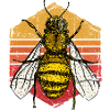 Sunset Bee Retro Illustration