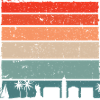 Sunset City Palms Retro Gradient
