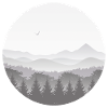 Mountains in the fog