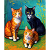 Impressionistic Cat Screaming Impressionism Cats