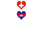 Camboya y Suiza 100% impresionante bandera