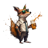 Casual fox with beer