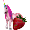 Einhorn mit Erdbeere