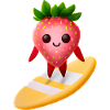 Erdbeere auf Surfboard