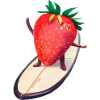 Erdbeere auf Surfboard