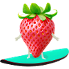 Erdbeere auf Surfboard