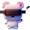 Bär mit Virtual Reality Headset