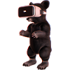 Bär mit Virtual Reality Headset