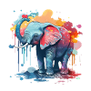 Aquarelle Éléphant Bébé