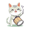 Cute cat with drum