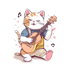 Cute cat with guitar